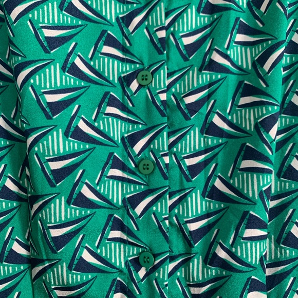 NWT women’s Medium Collective Concept Green and Blue Sailboat Dress - Picture 3 of 5